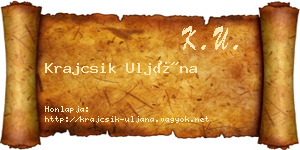 Krajcsik Uljána névjegykártya
